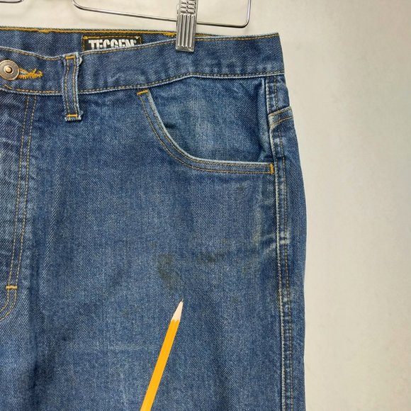 TECGEN FR Jeans Men 38x32 Blue Fire Flame Resistant 2112 Work Heavy Denim - Picture 13 of 14